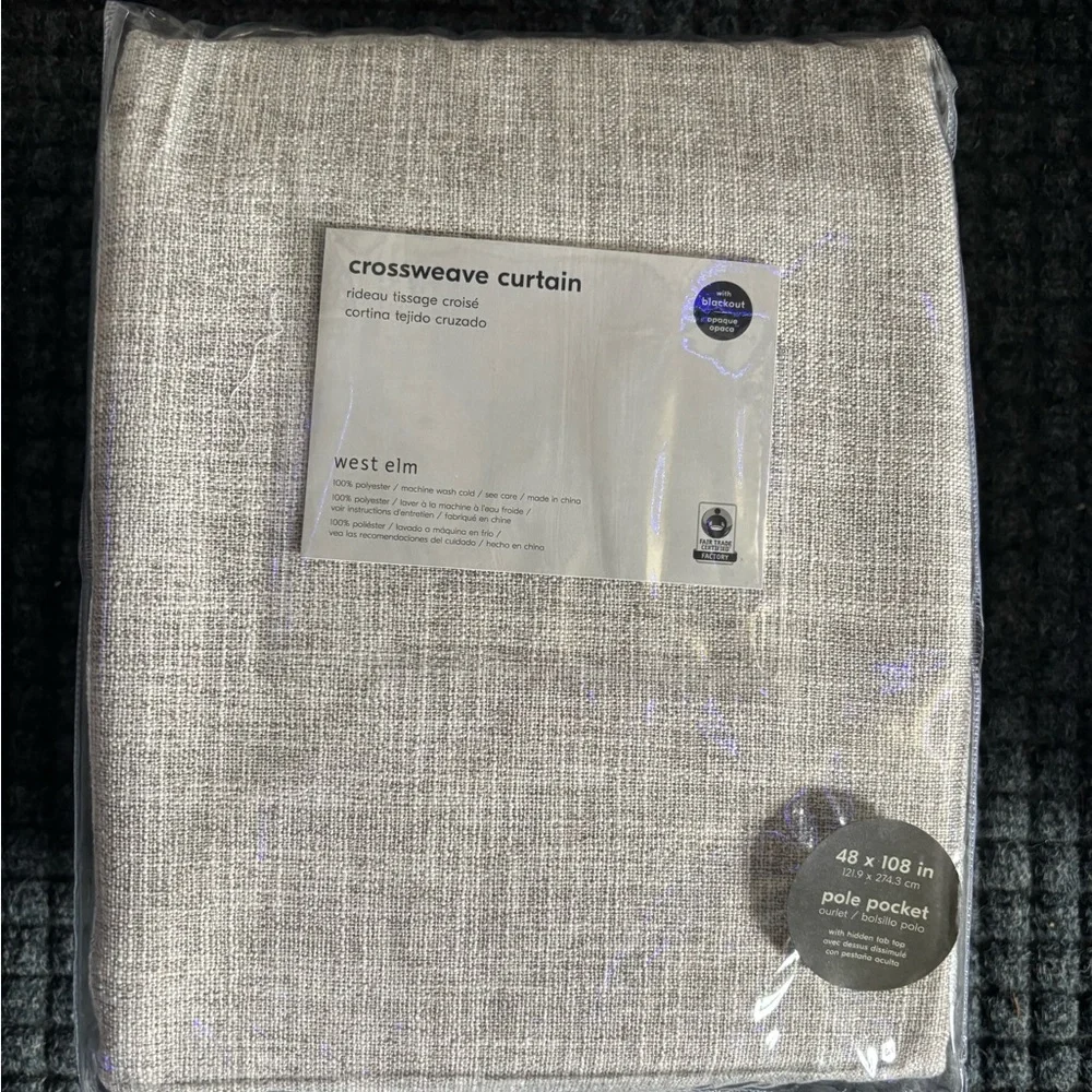 x2 West Elm Crossweave Blackout Curtain Panels
